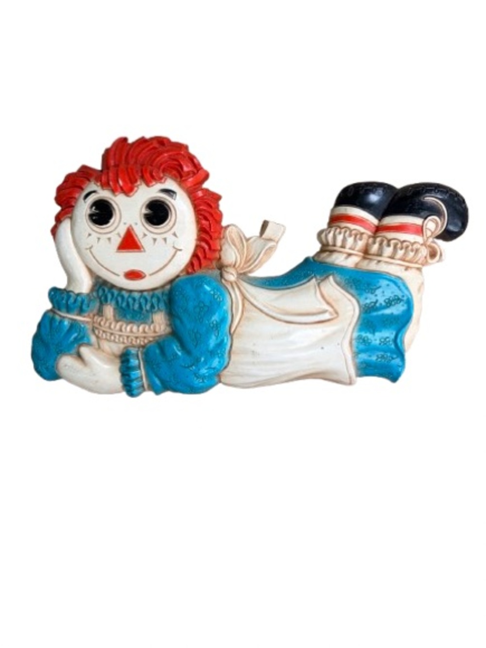 Vintage Bobbs-Merrill 1977 Raggedy Ann Wall Hanging 3D Plastic Nursery Nostalgia